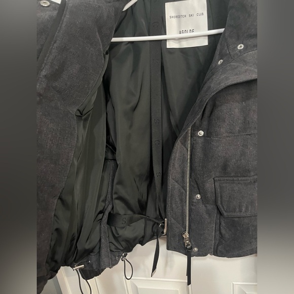 AGOLDE Relaxed 
Nova Denim Puffer In Marbled Blk (washed BIk) Puffer Jacket XS - Picture 15 of 16